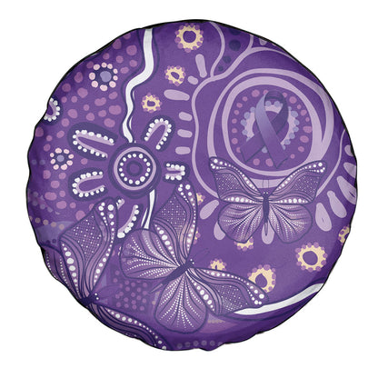 Australia Lupus Day Indigenous Spare Tire Cover Purple Ribbon Aboriginal Butterflies