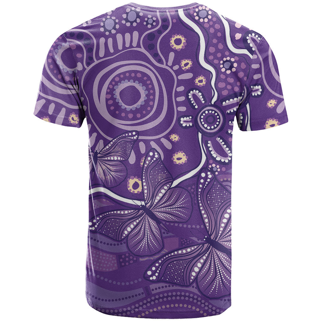 Australia Lupus Day Indigenous T Shirt Purple Ribbon Aboriginal Butterflies
