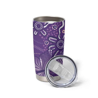 Australia Lupus Day Indigenous Tumbler Cup Purple Ribbon Aboriginal Butterflies