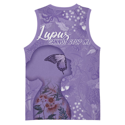Lupus Cannot Stop Me Australia Floral Basketball Jersey Purple Ribbon