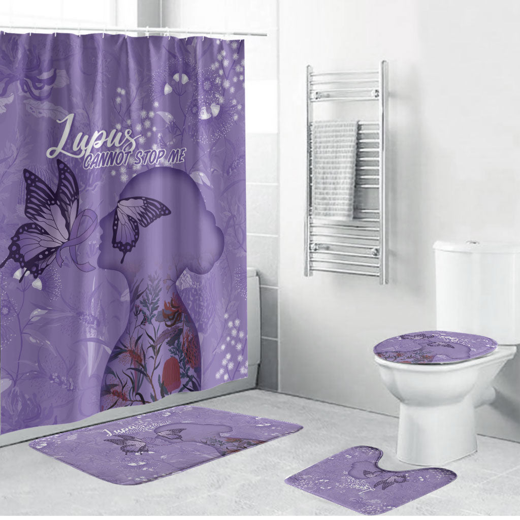 Lupus Cannot Stop Me Australia Floral Bathroom Set Purple Ribbon