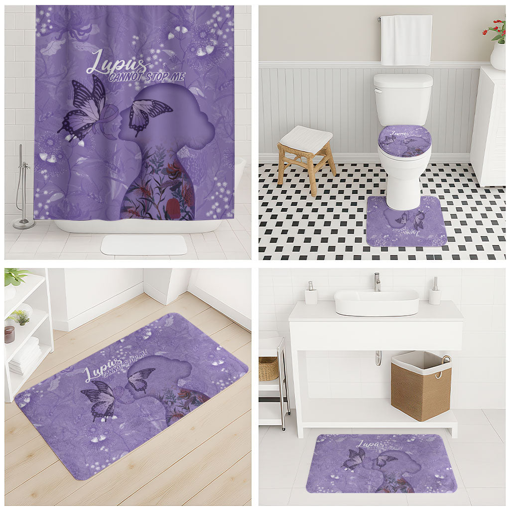 Lupus Cannot Stop Me Australia Floral Bathroom Set Purple Ribbon
