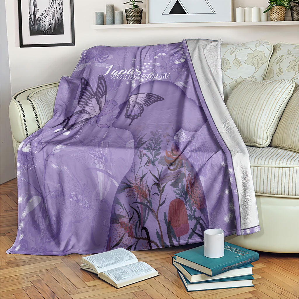 Lupus Cannot Stop Me Australia Floral Blanket Purple Ribbon