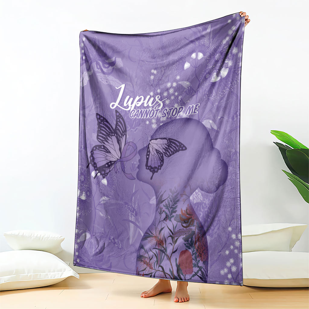 Lupus Cannot Stop Me Australia Floral Blanket Purple Ribbon