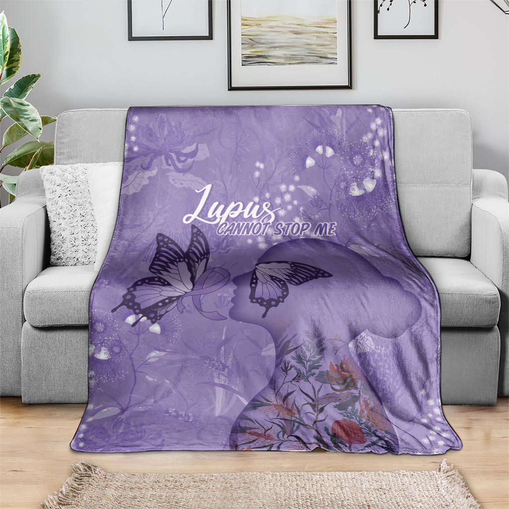 Lupus Cannot Stop Me Australia Floral Blanket Purple Ribbon