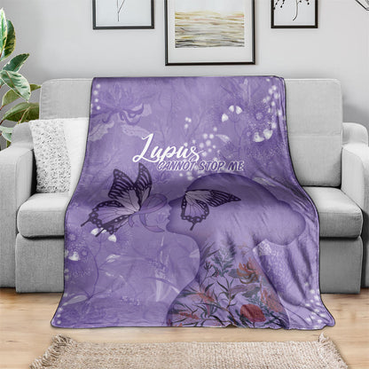 Lupus Cannot Stop Me Australia Floral Blanket Purple Ribbon