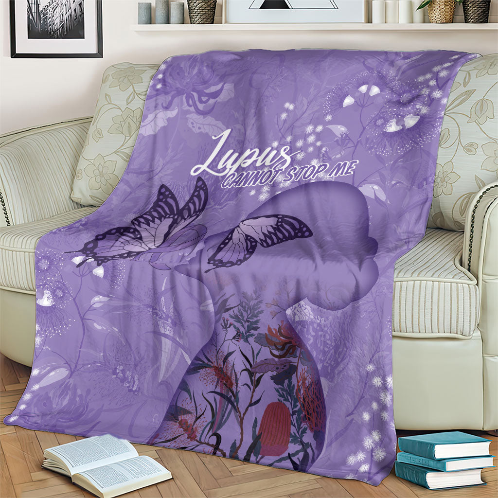 Lupus Cannot Stop Me Australia Floral Blanket Purple Ribbon