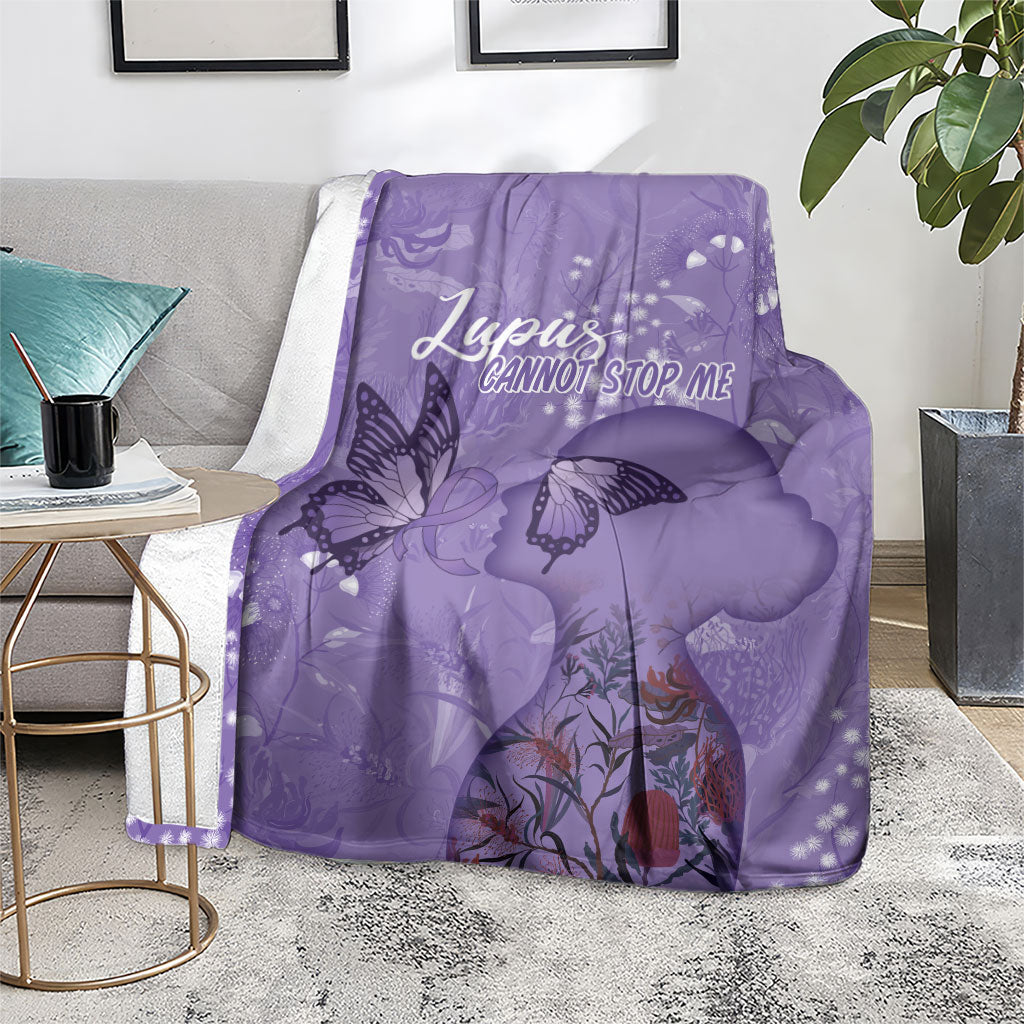 Lupus Cannot Stop Me Australia Floral Blanket Purple Ribbon