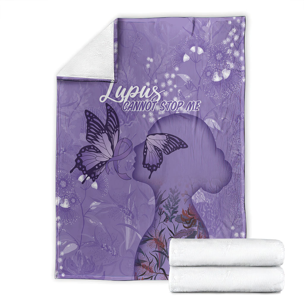 Lupus Cannot Stop Me Australia Floral Blanket Purple Ribbon