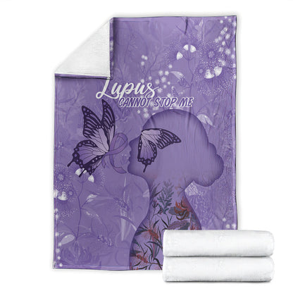 Lupus Cannot Stop Me Australia Floral Blanket Purple Ribbon