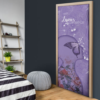 Lupus Cannot Stop Me Australia Floral Door Cover Purple Ribbon