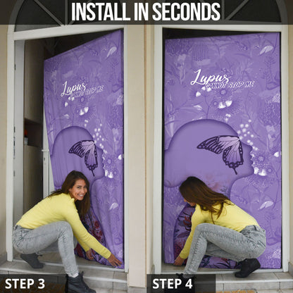 Lupus Cannot Stop Me Australia Floral Door Cover Purple Ribbon