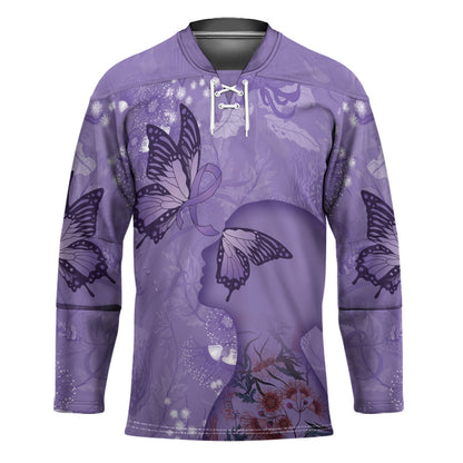 Lupus Cannot Stop Me Australia Floral Hockey Jersey Purple Ribbon