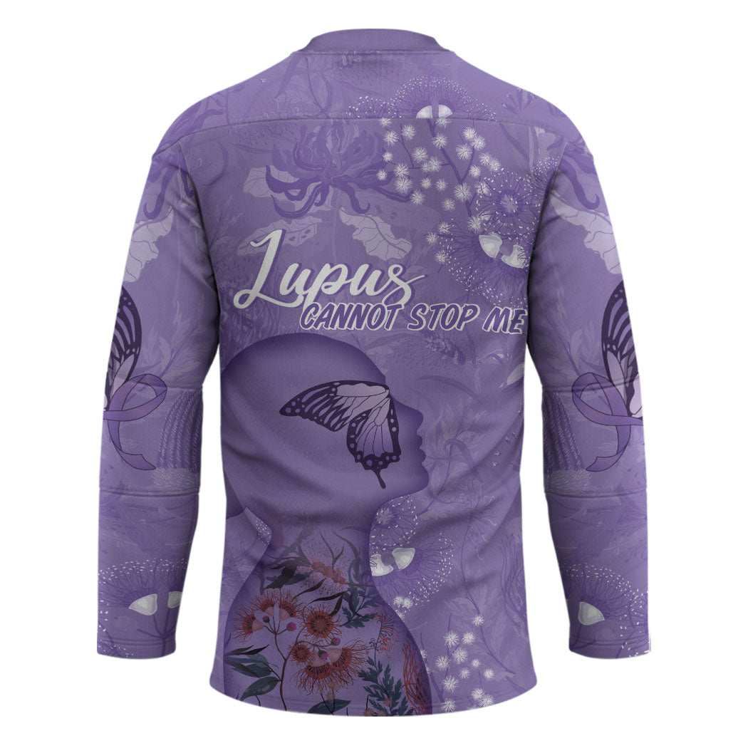 Lupus Cannot Stop Me Australia Floral Hockey Jersey Purple Ribbon