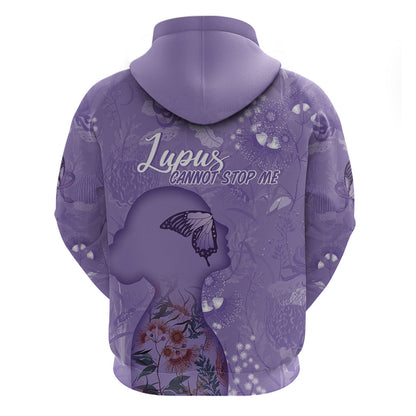 Lupus Cannot Stop Me Australia Floral Hoodie Purple Ribbon