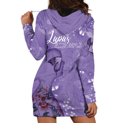 Lupus Cannot Stop Me Australia Floral Hoodie Dress Purple Ribbon