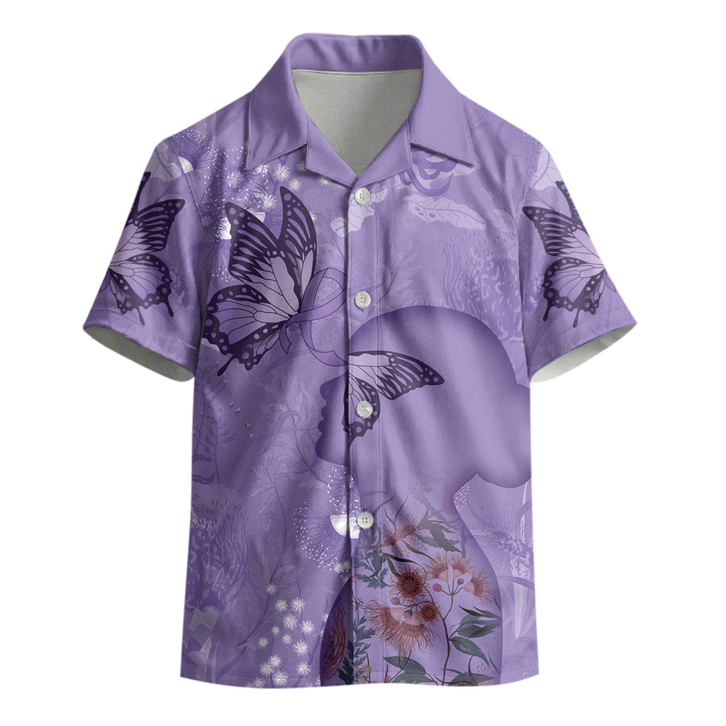 Lupus Cannot Stop Me Australia Floral Kid Hawaiian Shirt Purple Ribbon