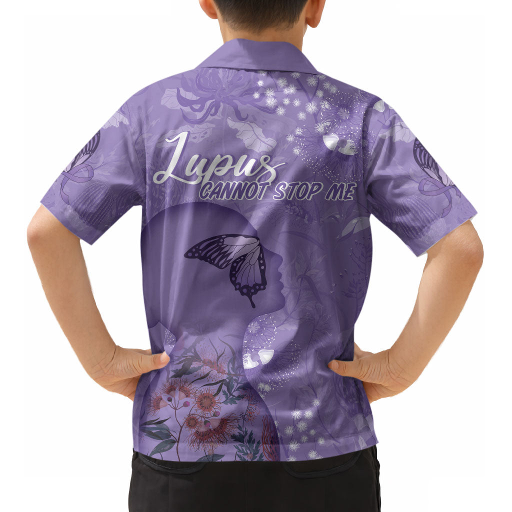 Lupus Cannot Stop Me Australia Floral Kid Hawaiian Shirt Purple Ribbon