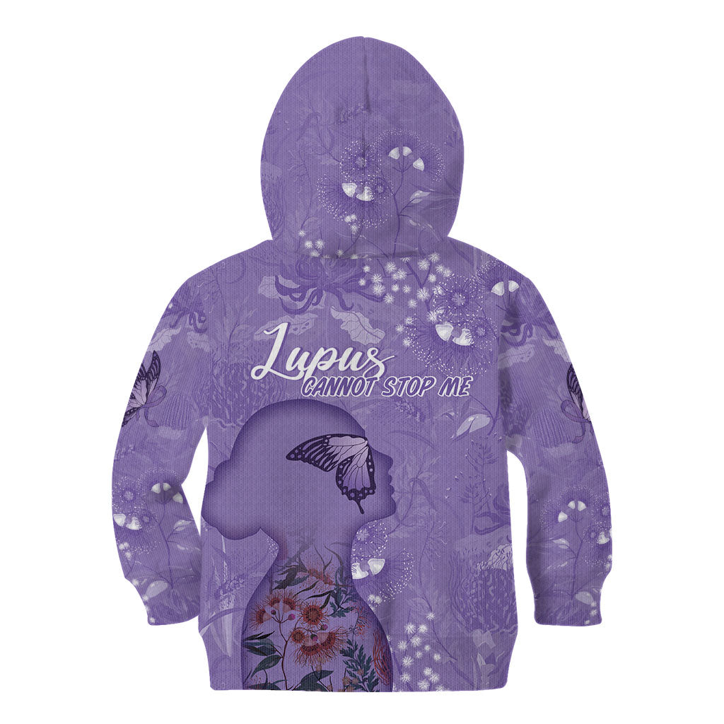 Lupus Cannot Stop Me Australia Floral Kid Hoodie Purple Ribbon
