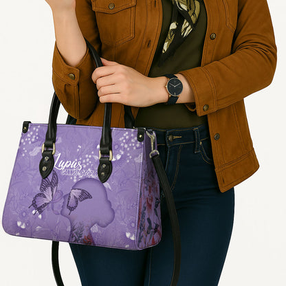 Lupus Cannot Stop Me Australia Floral Leather Bag Purple Ribbon