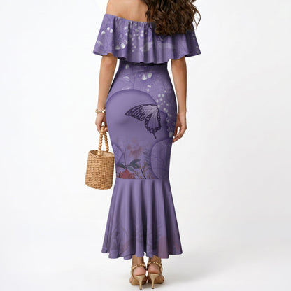 Lupus Cannot Stop Me Australia Floral Mermaid Dress Purple Ribbon