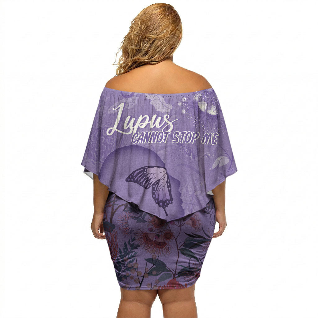 Lupus Cannot Stop Me Australia Floral Off Shoulder Short Dress Purple Ribbon