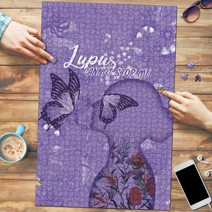Lupus Cannot Stop Me Australia Floral Puzzle Purple Ribbon