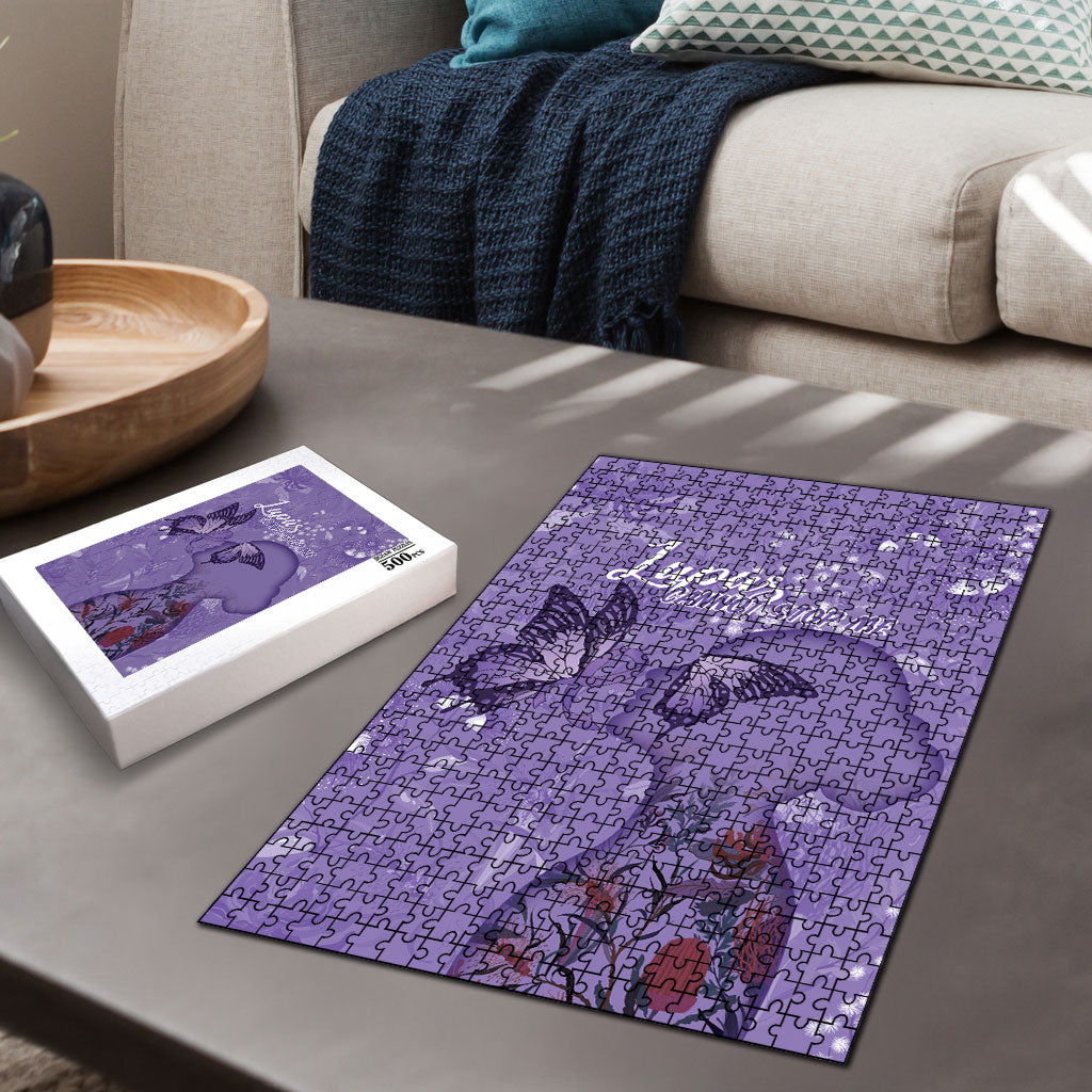 Lupus Cannot Stop Me Australia Floral Puzzle Purple Ribbon