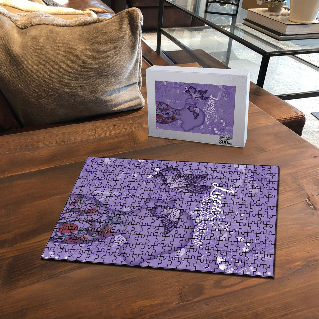 Lupus Cannot Stop Me Australia Floral Puzzle Purple Ribbon