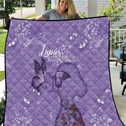 Lupus Cannot Stop Me Australia Floral Quilt Purple Ribbon
