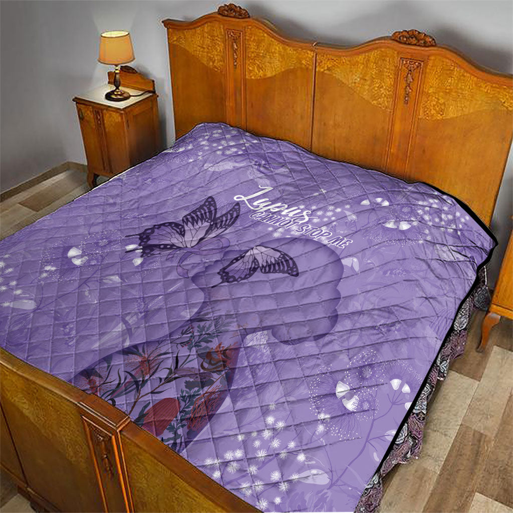 Lupus Cannot Stop Me Australia Floral Quilt Purple Ribbon
