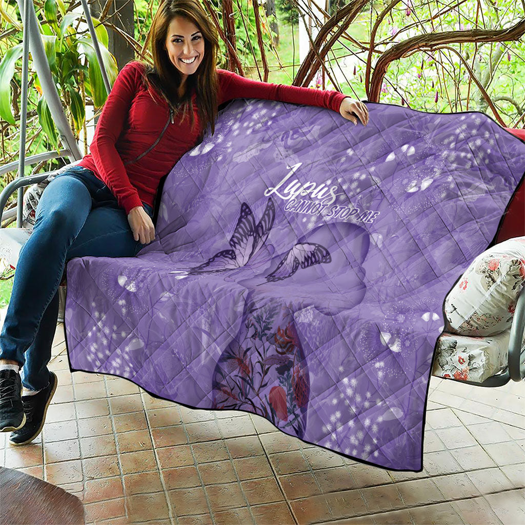 Lupus Cannot Stop Me Australia Floral Quilt Purple Ribbon