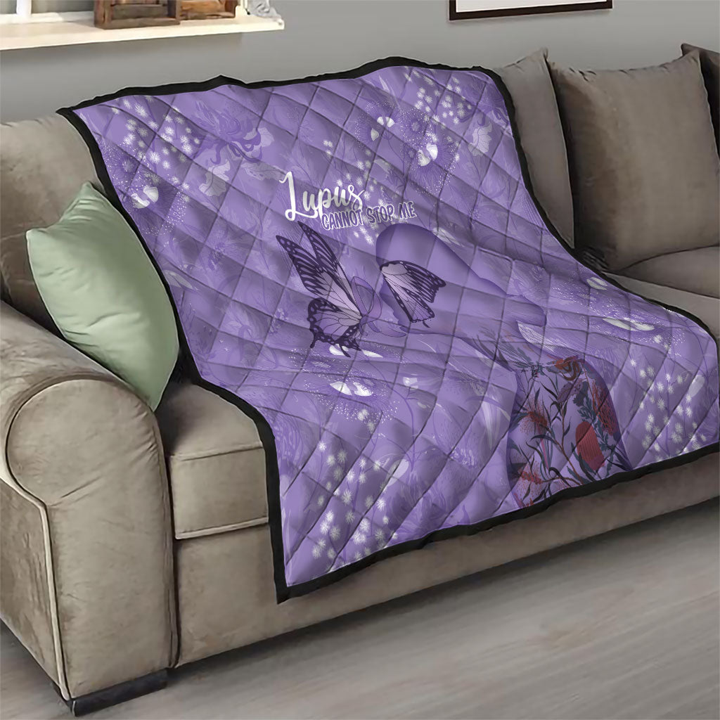 Lupus Cannot Stop Me Australia Floral Quilt Purple Ribbon