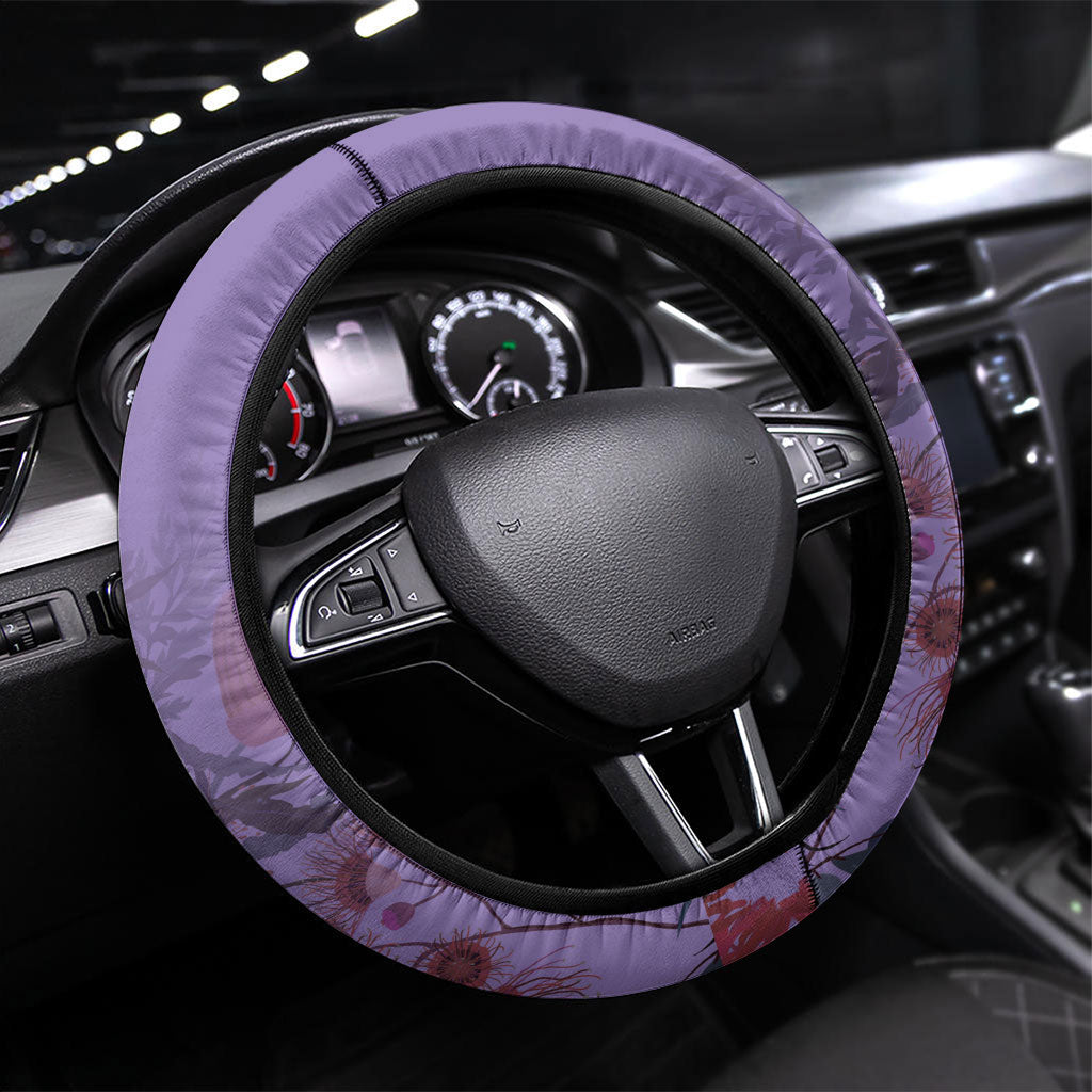 Lupus Cannot Stop Me Australia Floral Steering Wheel Cover Purple Ribbon