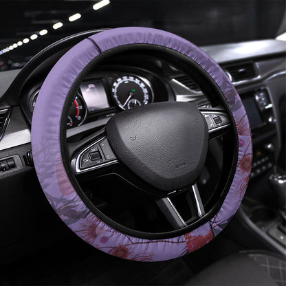 Lupus Cannot Stop Me Australia Floral Steering Wheel Cover Purple Ribbon