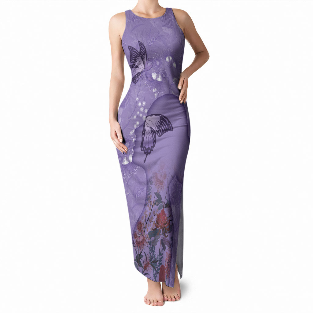 Lupus Cannot Stop Me Australia Floral Tank Maxi Dress Purple Ribbon