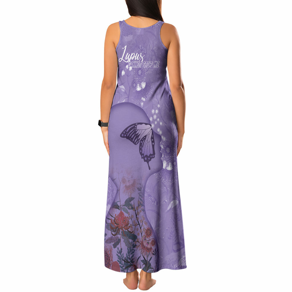 Lupus Cannot Stop Me Australia Floral Tank Maxi Dress Purple Ribbon