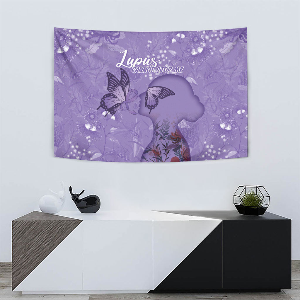 Lupus Cannot Stop Me Australia Floral Tapestry Purple Ribbon