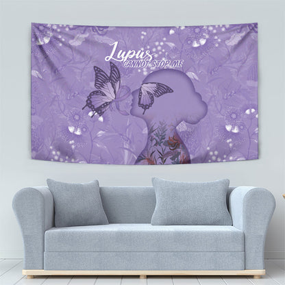 Lupus Cannot Stop Me Australia Floral Tapestry Purple Ribbon