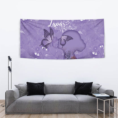 Lupus Cannot Stop Me Australia Floral Tapestry Purple Ribbon