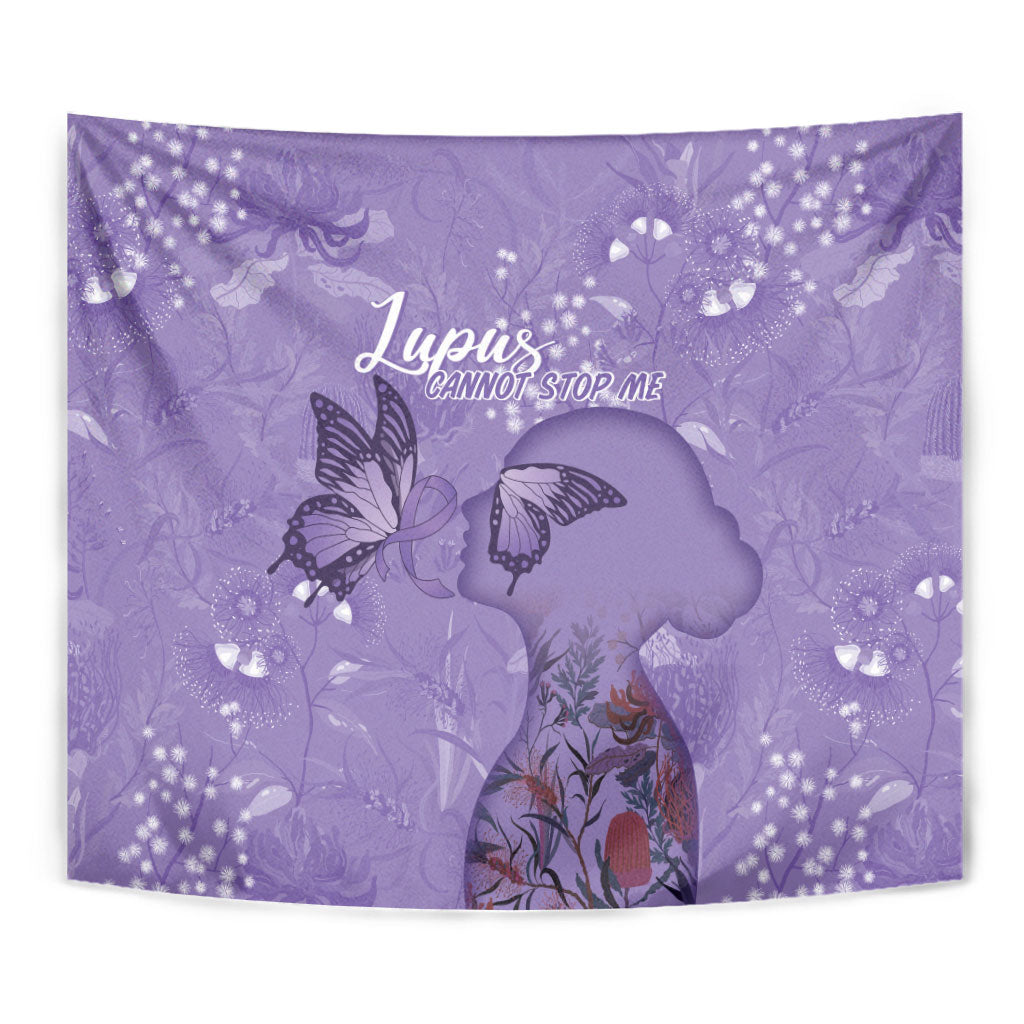 Lupus Cannot Stop Me Australia Floral Tapestry Purple Ribbon