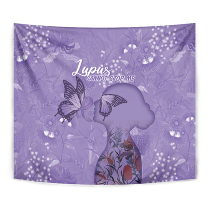 Lupus Cannot Stop Me Australia Floral Tapestry Purple Ribbon