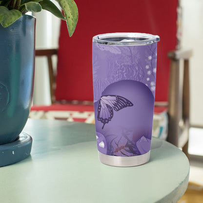 Lupus Cannot Stop Me Australia Floral Tumbler Cup Purple Ribbon