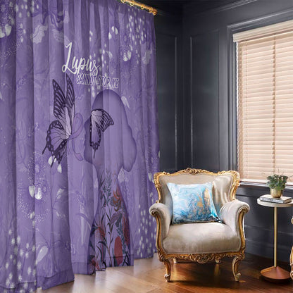 Lupus Cannot Stop Me Australia Floral Window Curtain Purple Ribbon