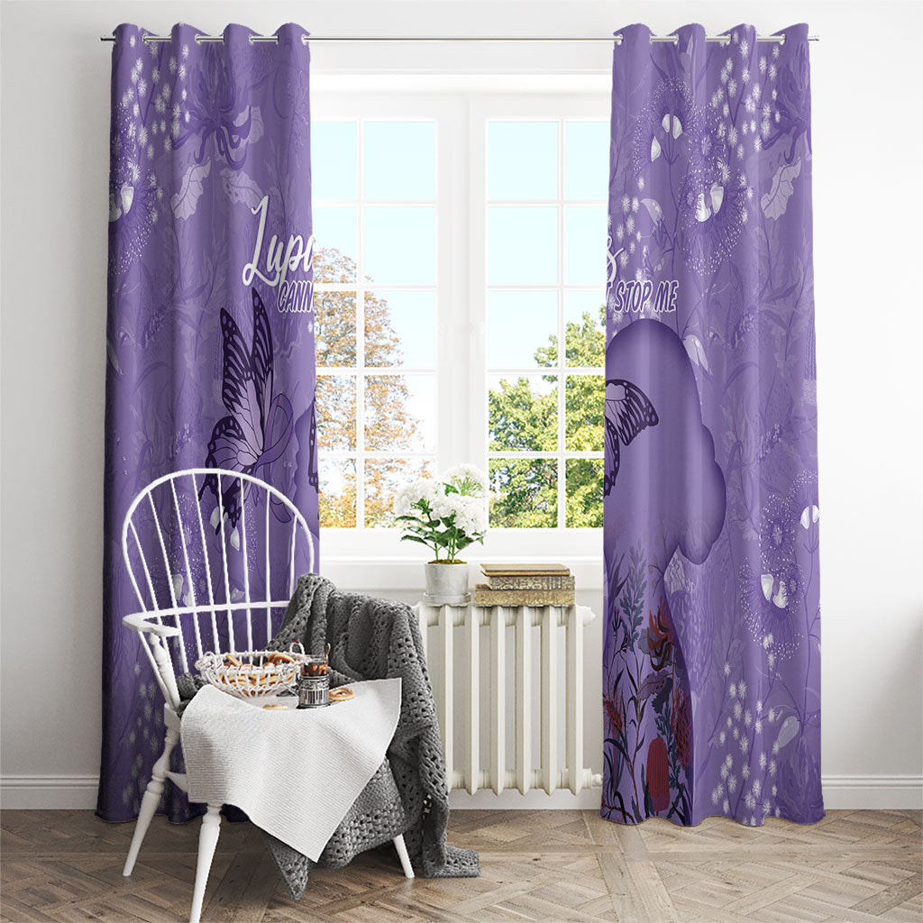 Lupus Cannot Stop Me Australia Floral Window Curtain Purple Ribbon