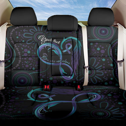 Personalized Australia Indigenous Infinity Heart Back Car Seat Cover Purple Teal Ribbon You Are Not Alone