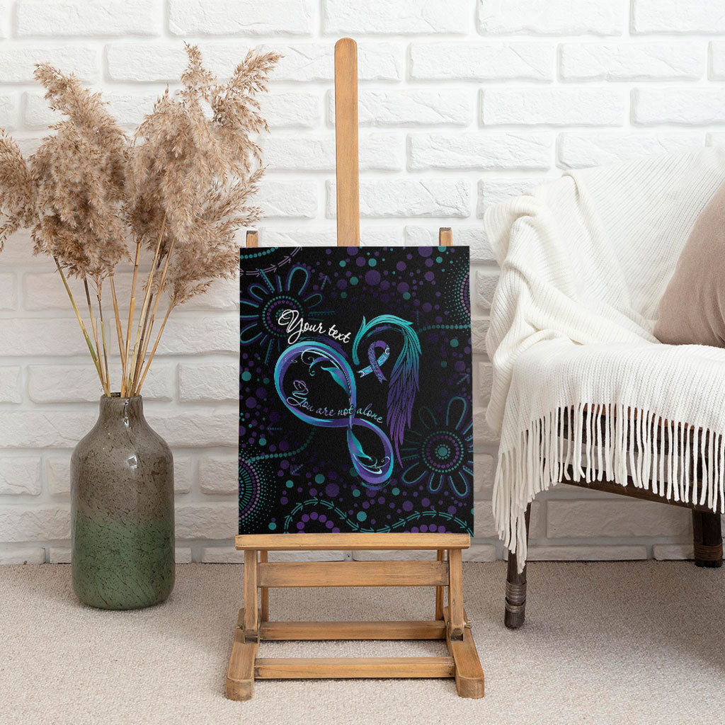 Personalized Australia Indigenous Infinity Heart Canvas Wall Art Purple Teal Ribbon You Are Not Alone