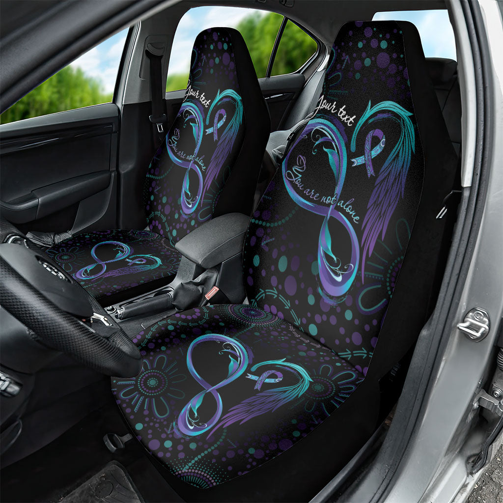 Personalized Australia Indigenous Infinity Heart Car Seat Cover Purple Teal Ribbon You Are Not Alone