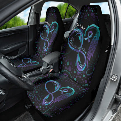 Personalized Australia Indigenous Infinity Heart Car Seat Cover Purple Teal Ribbon You Are Not Alone