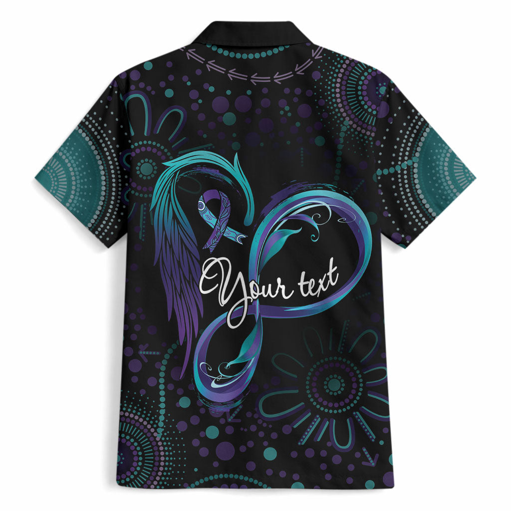 Personalized Australia Indigenous Infinity Heart Hawaiian Shirt Purple Teal Ribbon You Are Not Alone